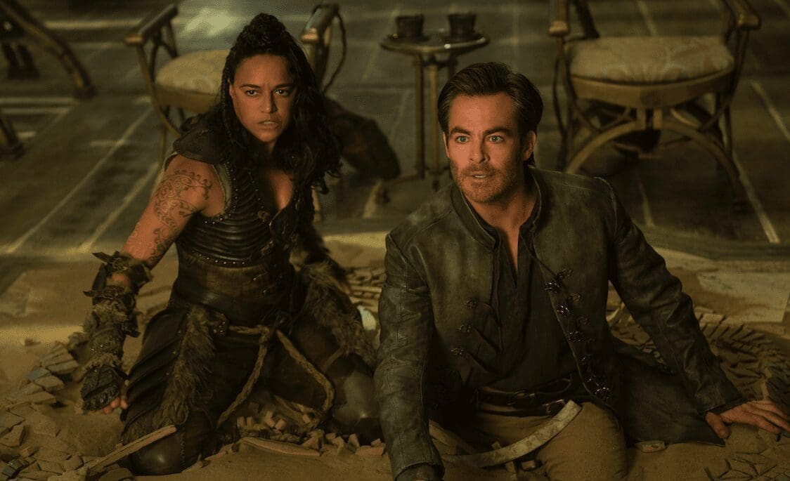 Michelle Rodrigues & Chris Pine in Dungeons & Dragons: Honor Among Thieves.