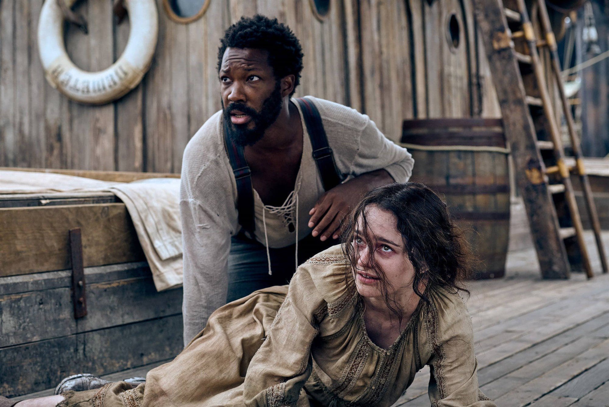 Corey Hawkins and Aisling Franciosi in Universal's THE LAST VOYAGE OF THE DEMETER.